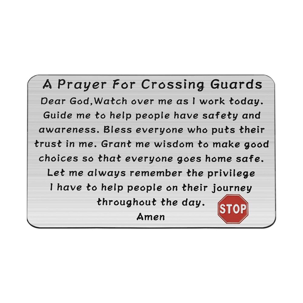 9608 Crossing Guard Wallet Card - Silver, Modern, Unisex - A Prayer